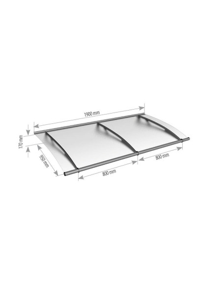 Daszek LightLine z akrylu 190x95X16 cm
