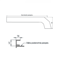 Zakończenia aluminiowe do parapetu zewnętrznego alu-płytka standard 2