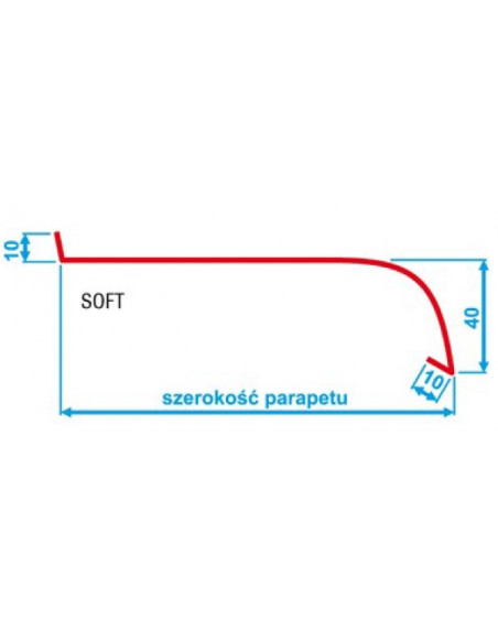 Parapet Zewnętrzny Aluminiowy Softline Brąz RAL 8019 seria J