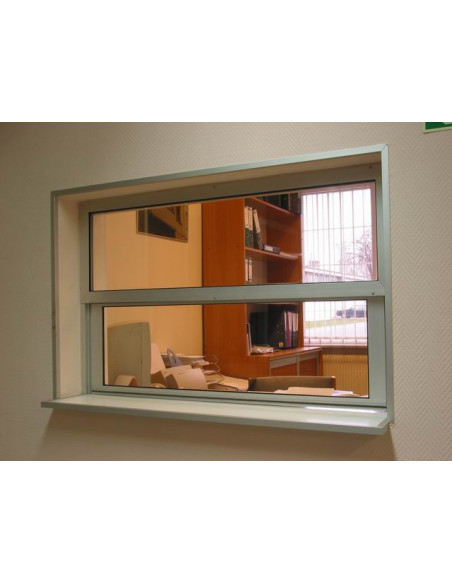 Okno podawcze / kasowe przesuwne w pionie - aluminium anodowane