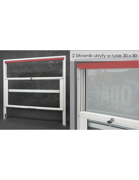 Okno podawcze / kasowe przesuwne w pionie - aluminium anodowane