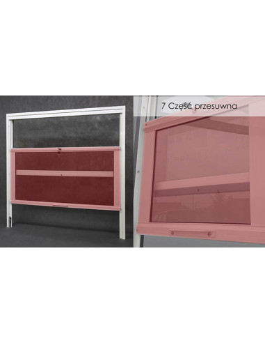 Okno podawcze / kasowe przesuwne w pionie - dowolny kolor RAL