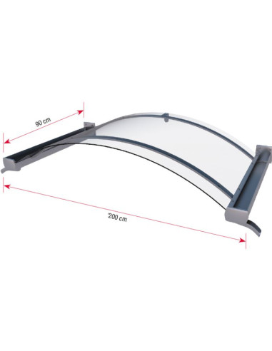 Daszek łukowy Gutta Premium Rondo BV/B z akrylu 200x90x35 cm