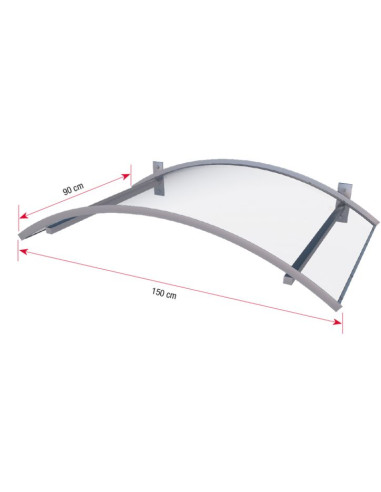 Daszek łukowy Gutta Premium Rondo LED z poliwęglanu 150x90x25 cm