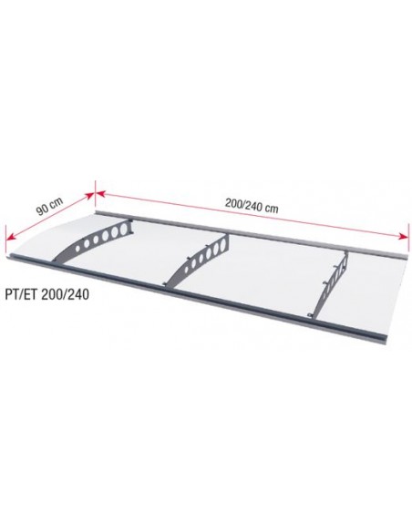 Daszek Gutta SWING PT/ET z akrylu 200x90x22,5 cm