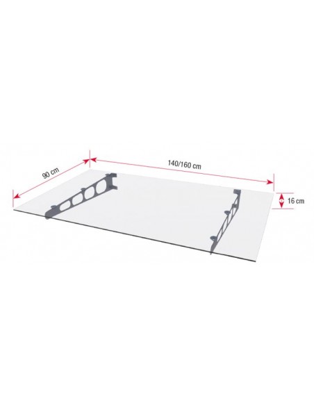 Daszek Gutta HD/LT Glass 140x90x16 cm