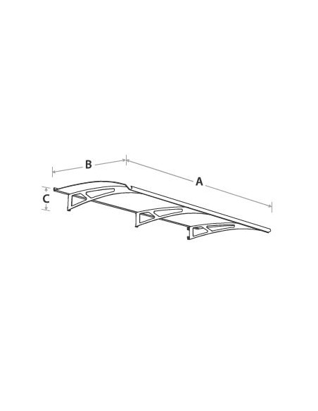 Daszek płaski ze stali Exclusive-Line 140x90/16 cm