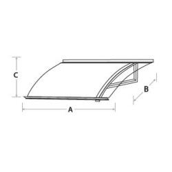 Daszek ARCO PRO z poliwęglanu komorowego 108x80x28 cm 2