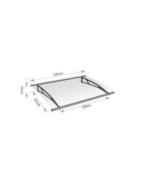 Daszek Lightline L z akrylu 150x95x16 cm
