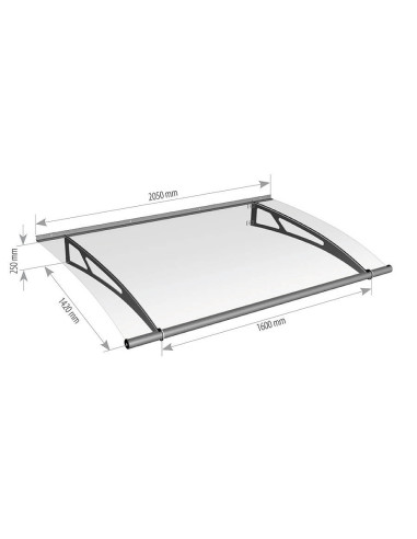 Daszek Lightline XL z akrylu 205x142x25 cm