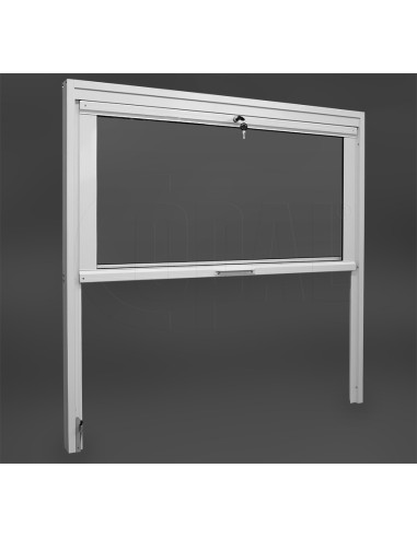 Okno podawcze / kasowe przesuwne w pionie - aluminium anodowane